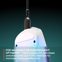 Herná myš SteelSeries Aerox 3 RGB – Ľahký, vodoodolný dizajn, optický senzor TrueMove Core, 8500 DPI – Snow White 7