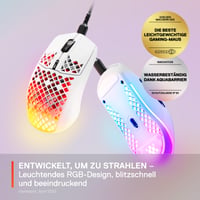 Herná myš SteelSeries Aerox 3 RGB – Ľahký, vodoodolný dizajn, optický senzor TrueMove Core, 8500 DPI – Snow White 3