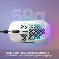 Herná myš SteelSeries Aerox 3 RGB – Ľahký, vodoodolný dizajn, optický senzor TrueMove Core, 8500 DPI – Snow White 5