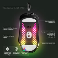 Herná myš SteelSeries Aerox 5 Wireless RGB – Čierna, 18000 DPI, optický senzor TrueMove Air, 9 tlačidiel, Bluetooth/2,4 GHz, perforovaná, ultraláhká 3
