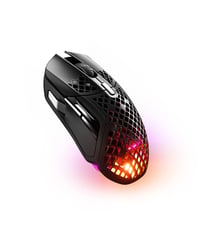 Herná myš SteelSeries Aerox 5 Wireless RGB – Čierna, 18000 DPI, optický senzor TrueMove Air, 9 tlačidiel, Bluetooth/2,4 GHz, perforovaná, ultraláhká 10