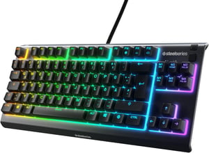 SteelSeries Apex 3 TKL gaming tipkovnica, RGB, QWERTZ (DE) - crna