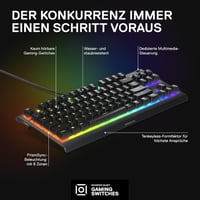 SteelSeries Apex 3 TKL gamer billentyűzet, RGB, QWERTZ (DE) - fekete 3