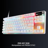 Herná klávesnica SteelSeries Apex Pro TKL Gen 3 biela – analógové magnetické spínače OmniPoint 3.0, Quickset, OLED, RGB, PBT, USB-C, UK QWERTY 10