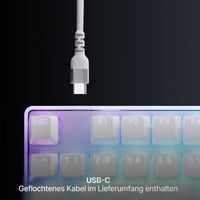 Herná klávesnica SteelSeries Apex Pro TKL Gen 3 biela – analógové magnetické spínače OmniPoint 3.0, Quickset, OLED, RGB, PBT, USB-C, UK QWERTY 8
