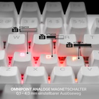 Herná klávesnica SteelSeries Apex Pro TKL Gen 3 biela – analógové magnetické spínače OmniPoint 3.0, Quickset, OLED, RGB, PBT, USB-C, UK QWERTY 6