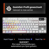 Herná klávesnica SteelSeries Apex Pro TKL Gen 3 biela – analógové magnetické spínače OmniPoint 3.0, Quickset, OLED, RGB, PBT, USB-C, UK QWERTY 3