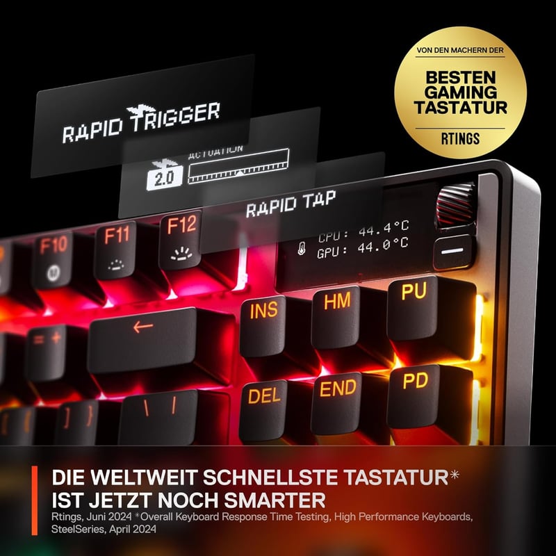 SteelSeries Apex Pro TKL Wireless Gen 3 Gamer Billentyűzet Hall Effect Kapcsolók - Wireless Schwarz (2025), French AZERTY