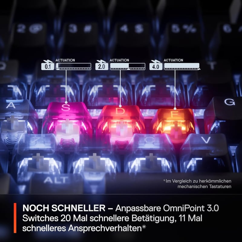 SteelSeries Apex Pro TKL Wireless Gen 3 Gamer Billentyűzet Hall Effect Kapcsolók - Wireless Schwarz (2025), French AZERTY