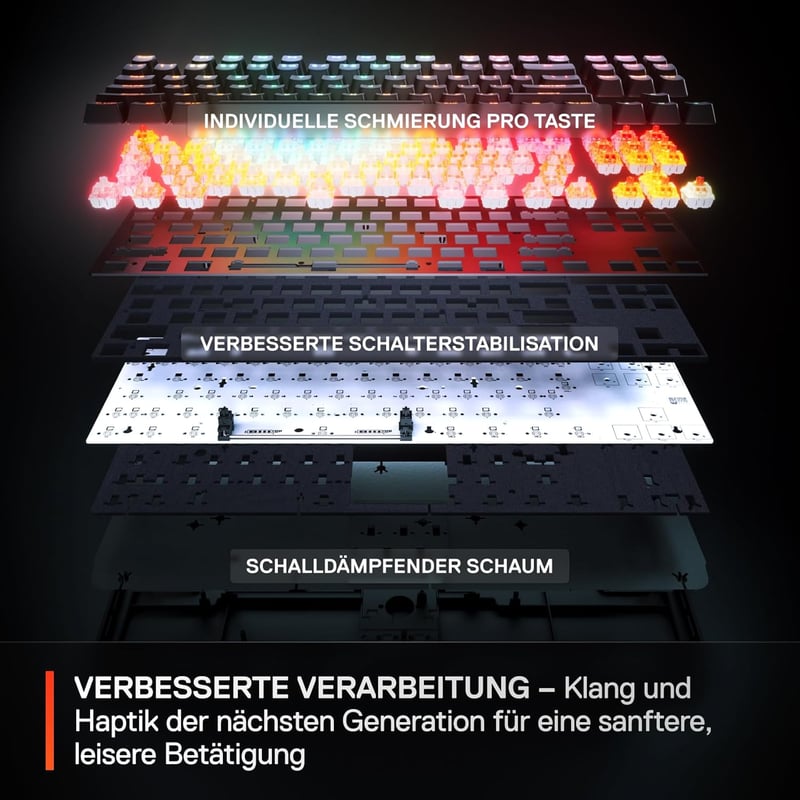 SteelSeries Apex Pro TKL Wireless Gen 3 Gamer Billentyűzet Hall Effect Kapcsolók - Wireless Schwarz (2025), French AZERTY