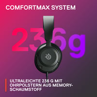 Herné slúchadlá SteelSeries Arctis Nova 1 – Hi-Fi meniče, 360° priestorový zvuk, náušníky z pamäťovej peny AirWeave, mikrofón s potlačením hluku, PC/PS5/Xbox 8