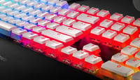 Set taste capace taste SteelSeries PrismCaps Double Shot Pudding - pentru tastaturi mecanice - pentru switch-uri MX - alb - layout US 8