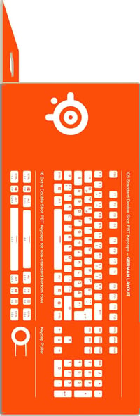 SteelSeries PrismCaps Double Shot Pudding Mechanikus Billentyűzet Keycap Szett Fekete - Single, black, German layout 9