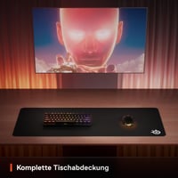 Herná podložka pod myš SteelSeries QcK XXL – 90x40 cm, textilný povrch – Protišmyková základňa – Podložka pod myš cez celý stôl – Čierna – Esport 5