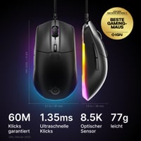 Herná myš SteelSeries Rival 3 Gen 2 – Optický senzor TrueMove Core s rozlíšením 8500 DPI – Ľahká konštrukcia 77 g – RGB – PTFE klzné plochy – Čierna 2