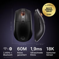 SteelSeries Rival 3 Wireless Gen 2 gaming egér - fekete 2