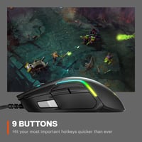 Mouse Gaming SteelSeries Rival 5 - Senzor Optic TrueMove Air 18000 CPI - 9 Butoane Programabile - 85 g - Negru 2