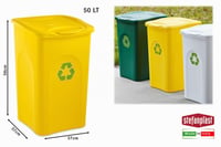 Odpadkový kôš Stefanplast Begreen, 50 litrov, žltý, na recyklovateľný odpad 4