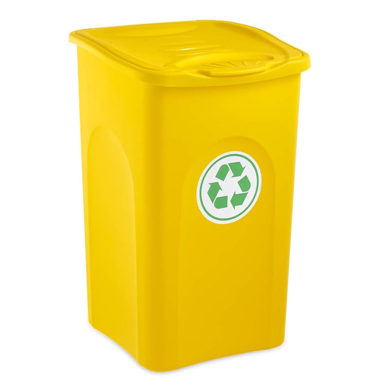 Odpadkový kôš Stefanplast Begreen, 50 litrov, žltý, na recyklovateľný odpad