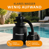 Sistem de filtrare cu nisip STEINBACH Classic 250N - 040385Z - pentru piscine de 19 000 l - capacitate 4 170 l/h - înălțime de pompare 7 m - cu vană cu 7 căi - adecvat și pentru apă sărată 2