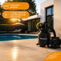 Sistem de filtrare cu nisip STEINBACH Classic 250N - 040385Z - pentru piscine de 19 000 l - capacitate 4 170 l/h - înălțime de pompare 7 m - cu vană cu 7 căi - adecvat și pentru apă sărată 4