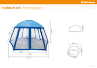 Zastrešenie bazéna Steinbach Pool Roof Mega 600x520x280 cm pre nadzemné bazény, čierne 5