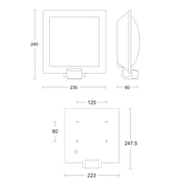 Lampă de perete pentru exterior Steinel L 20 S antracit cu senzor de mișcare la 180°, rază de acțiune 10 m, E27, max. 60 W, 23x24x8 cm 5