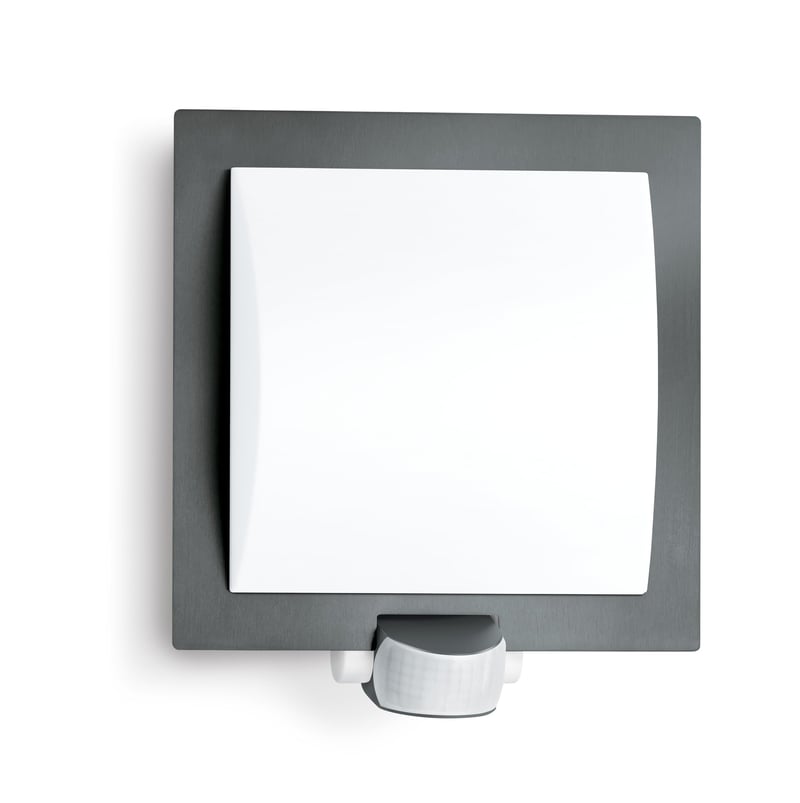 Lampă de perete pentru exterior Steinel L 20 S antracit cu senzor de mișcare la 180°, rază de acțiune 10 m, E27, max. 60 W, 23x24x8 cm