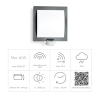 Lampă de perete pentru exterior Steinel L 20 S antracit cu senzor de mișcare la 180°, rază de acțiune 10 m, E27, max. 60 W, 23x24x8 cm 4