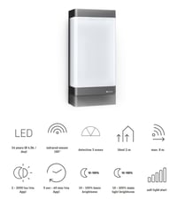 Lampă de perete pentru exterior Steinel L 271 digi SC Connect LED cu senzor de mișcare, reglabilă, controlabilă prin aplicație, 6,6 W, 3000 K, antracit 7
