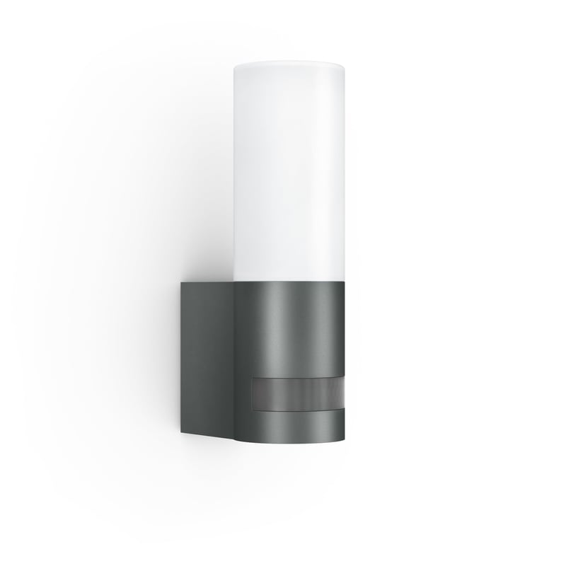 Lampă de exterior LED Steinel L 605 S cu senzor de mișcare, unghi de detecție 180° și rază de acțiune de 10 m, 11,3 W, 729 lm, aluminiu, gri antracit
