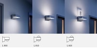 Lampă de exterior LED Steinel L 820 SC Connect cu iluminare pentru numărul casei, senzor de mișcare 160°, 9,8 W, 3000 K, lampă de perete inteligentă, reglabilă, argintie 9