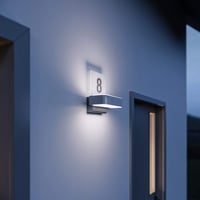 Lampă de exterior LED Steinel L 820 SC Connect cu iluminare pentru numărul casei, senzor de mișcare 160°, 9,8 W, 3000 K, lampă de perete inteligentă, reglabilă, argintie 3