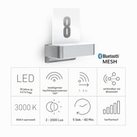 Lampă de exterior LED Steinel L 820 SC Connect cu iluminare pentru numărul casei, senzor de mișcare 160°, 9,8 W, 3000 K, lampă de perete inteligentă, reglabilă, argintie 5