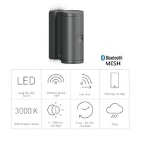 Lampă de perete LED de exterior Steinel L 940 SC Connect cu senzor de mișcare, control prin aplicație, temporizator, 3000 K, antracit 4