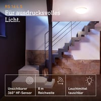 Lampă de interior Steinel RS 16 S L, lampă de perete și tavan, senzor de mișcare la 360°, rază de acțiune 8 m, cu fasung E27, max. 60 W, albă 3