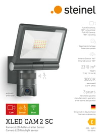 Proiector LED cu cameră de supraveghere Steinel XLED CAM2 SC, 2K, interfon, senzor de mișcare, Wi-Fi 6 Dual-Band, 21 W, aluminiu, antracit 4