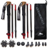 Trekové palice Steinwood Premium Carbon – extra ľahké, nastaviteľné teleskopické palice s rýchloupínacím zámkom, gumovými koncovkami a prenosnou taškou 1