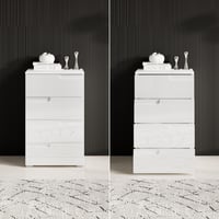 Stella Trading SPICE komoda, bijela visoki sjaj - Moderan ormarić s puno prostora za pohranu u dnevnom boravku - 50 x 80 x 40 cm (Š x V x D) 4