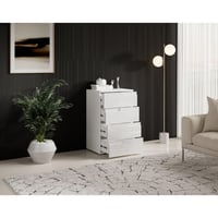 Stella Trading SPICE komoda, bijela visoki sjaj - Moderan ormarić s puno prostora za pohranu u dnevnom boravku - 50 x 80 x 40 cm (Š x V x D) 3
