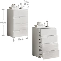 Stella Trading SPICE komoda, bijela visoki sjaj - Moderan ormarić s puno prostora za pohranu u dnevnom boravku - 50 x 80 x 40 cm (Š x V x D) 6