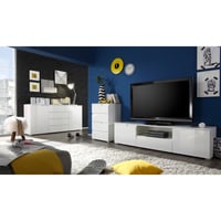 Stella Trading SPICE komoda, bijela visoki sjaj - Moderan ormarić s puno prostora za pohranu u dnevnom boravku - 50 x 80 x 40 cm (Š x V x D) 5