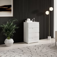 Stella Trading SPICE komoda, bijela visoki sjaj - Moderan ormarić s puno prostora za pohranu u dnevnom boravku - 50 x 80 x 40 cm (Š x V x D) 2