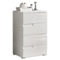 Stella Trading SPICE komoda, bijela visoki sjaj - Moderan ormarić s puno prostora za pohranu u dnevnom boravku - 50 x 80 x 40 cm (Š x V x D) 1