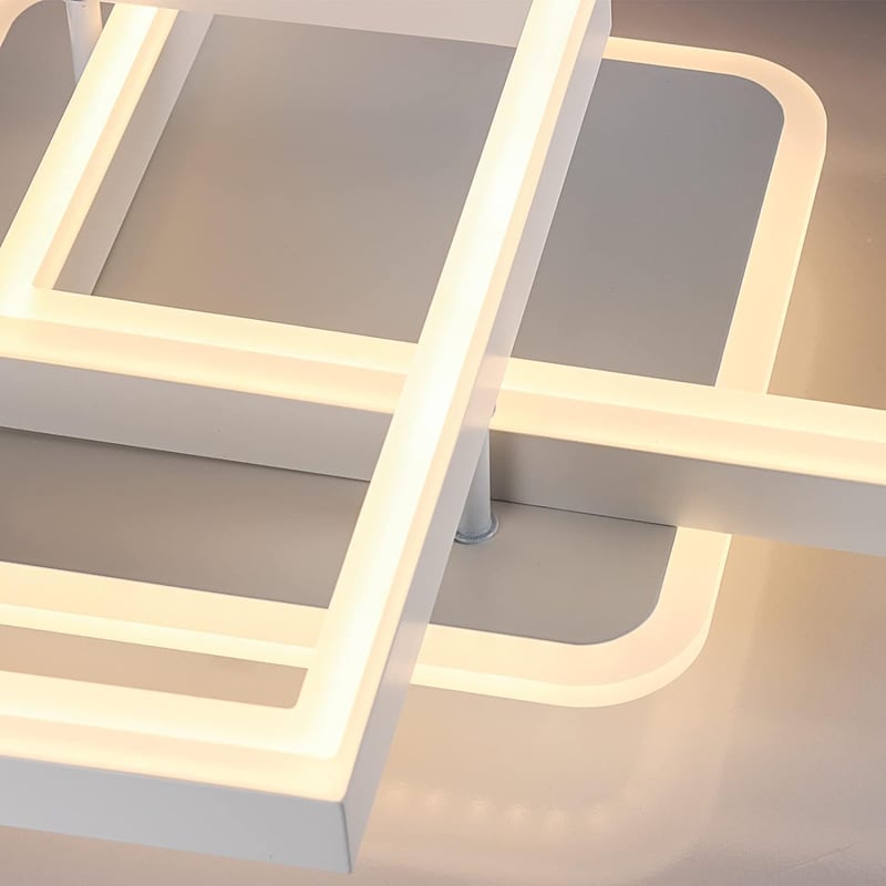 STEO Modern Geometrikus LED Mennyezeti Lámpa 40W - Távirányítós, Fokozatmentesen Állítható Fényerő, 3000-6500K Színhőmérséklet, Nappali, Hál
