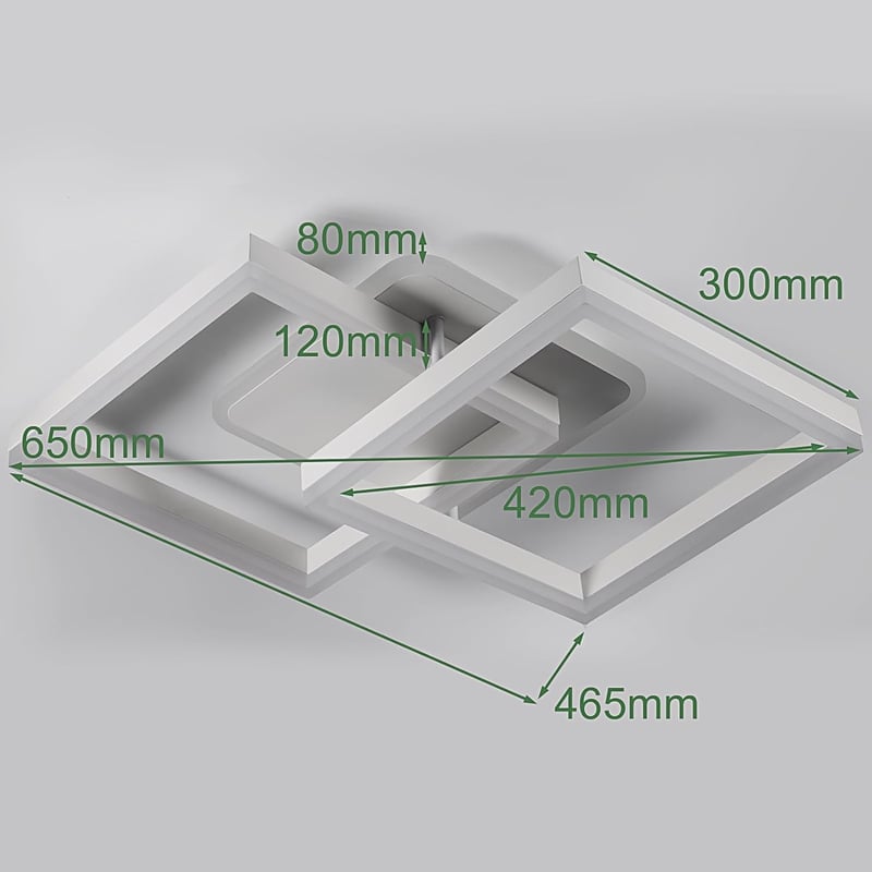 STEO Modern Geometrikus LED Mennyezeti Lámpa 40W - Távirányítós, Fokozatmentesen Állítható Fényerő, 3000-6500K Színhőmérséklet, Nappali, Hál