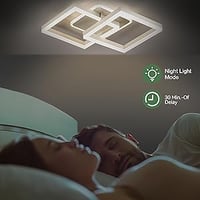 STEO Modern Geometrikus LED Mennyezeti Lámpa 40W - Távirányítós, Fokozatmentesen Állítható Fényerő, 3000-6500K Színhőmérséklet, Nappali, Hál 3