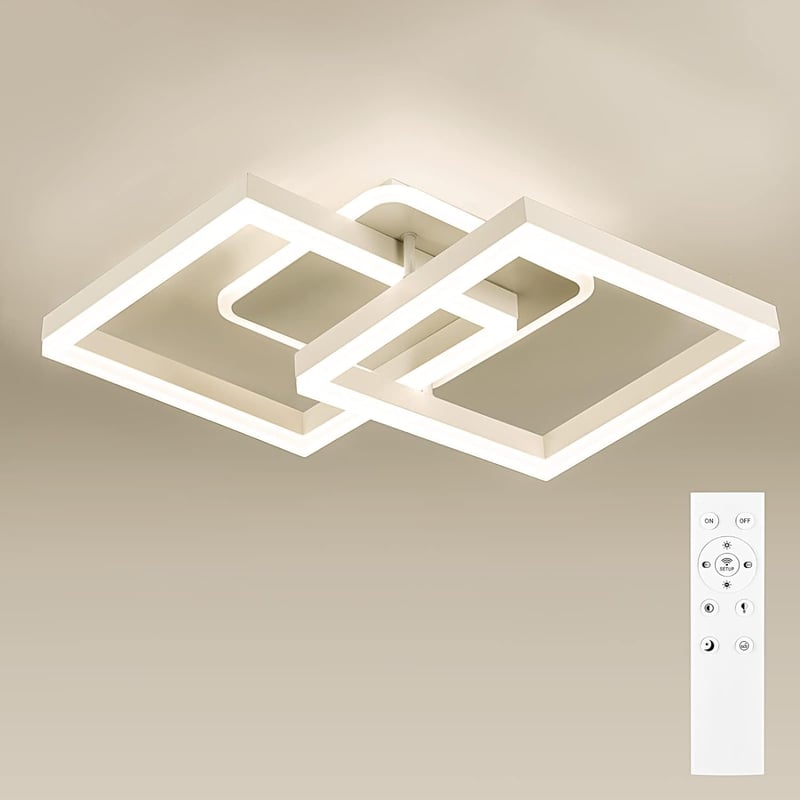 STEO Modern Geometrikus LED Mennyezeti Lámpa 40W - Távirányítós, Fokozatmentesen Állítható Fényerő, 3000-6500K Színhőmérséklet, Nappali, Hál