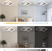STEO Modern Geometrikus LED Mennyezeti Lámpa 40W - Távirányítós, Fokozatmentesen Állítható Fényerő, 3000-6500K Színhőmérséklet, Nappali, Hál 2