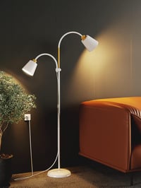 STEO Valis Állólámpa Olvasólámpával - 159 cm Magas Fehér Fém Padlólámpa 2 Forgatható Lámpafejes E27 Foglalattal, 60W - Nappali, Hálószoba, I 8